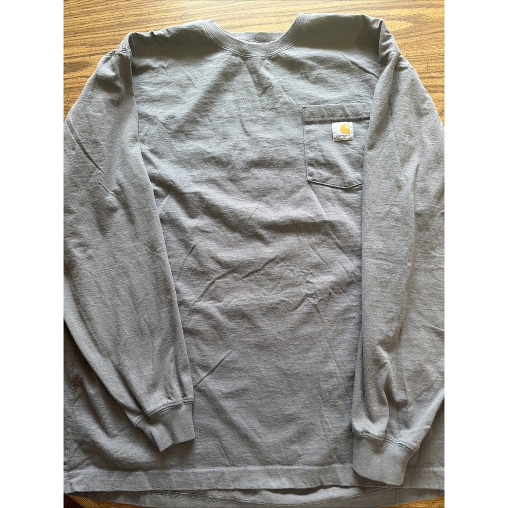 Carhartt Grey Long Sleeve Shirt XL Original Fit K87 Workwear Pocket Tee Gray